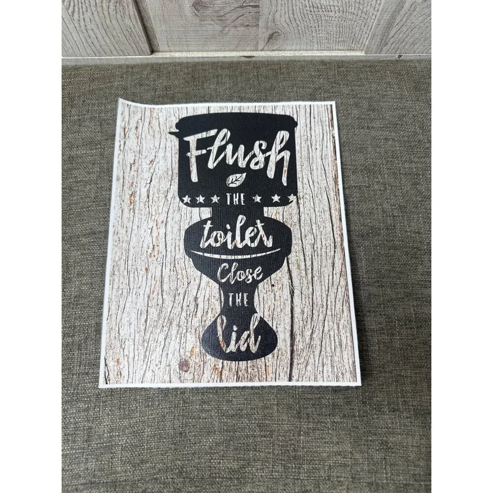Rustic Bathroom 8x10 Wall Art Prints Set Of 4 Wipe Flush Wash Shower Unframed